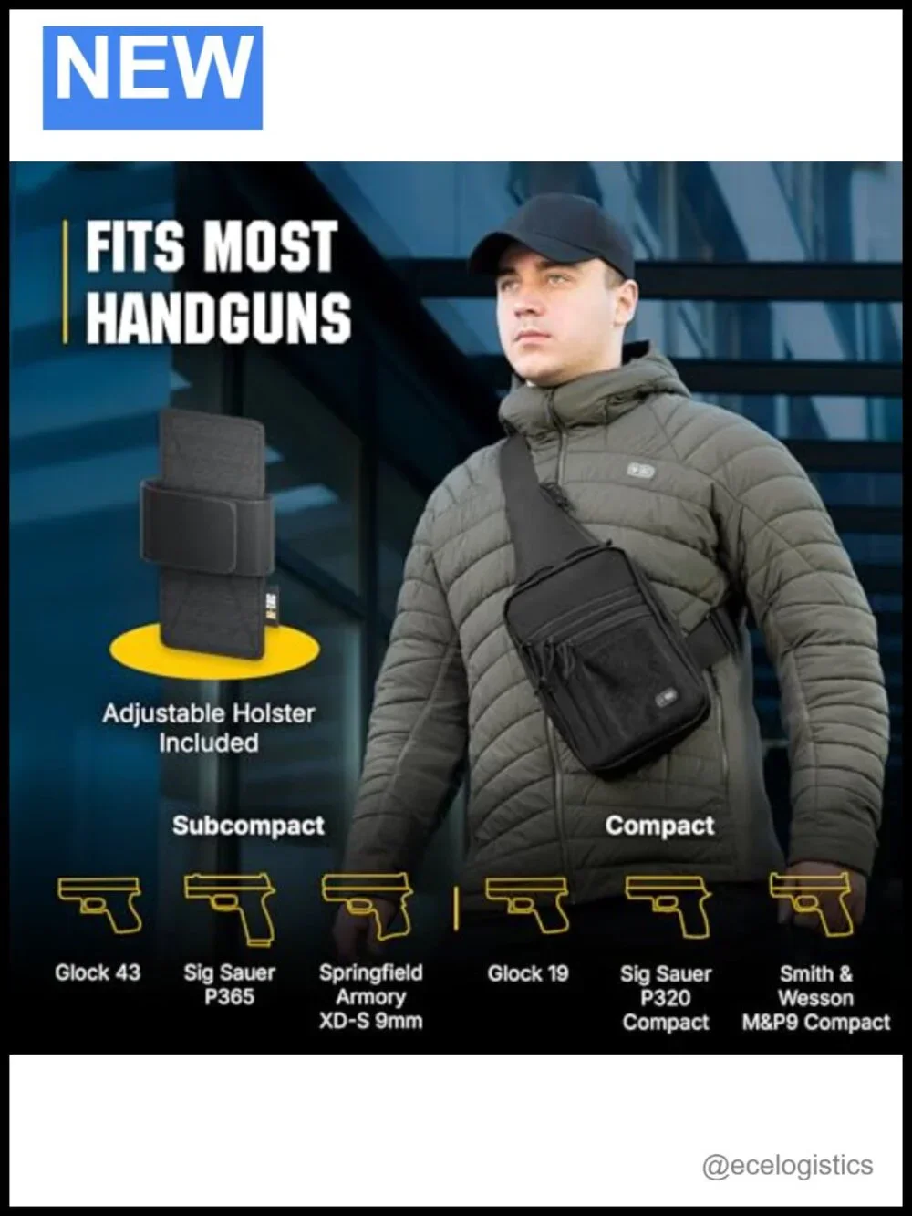 Tactical Sling Bag EDC Shoulder Crossbody Concealed Carry CCW Chest Pack